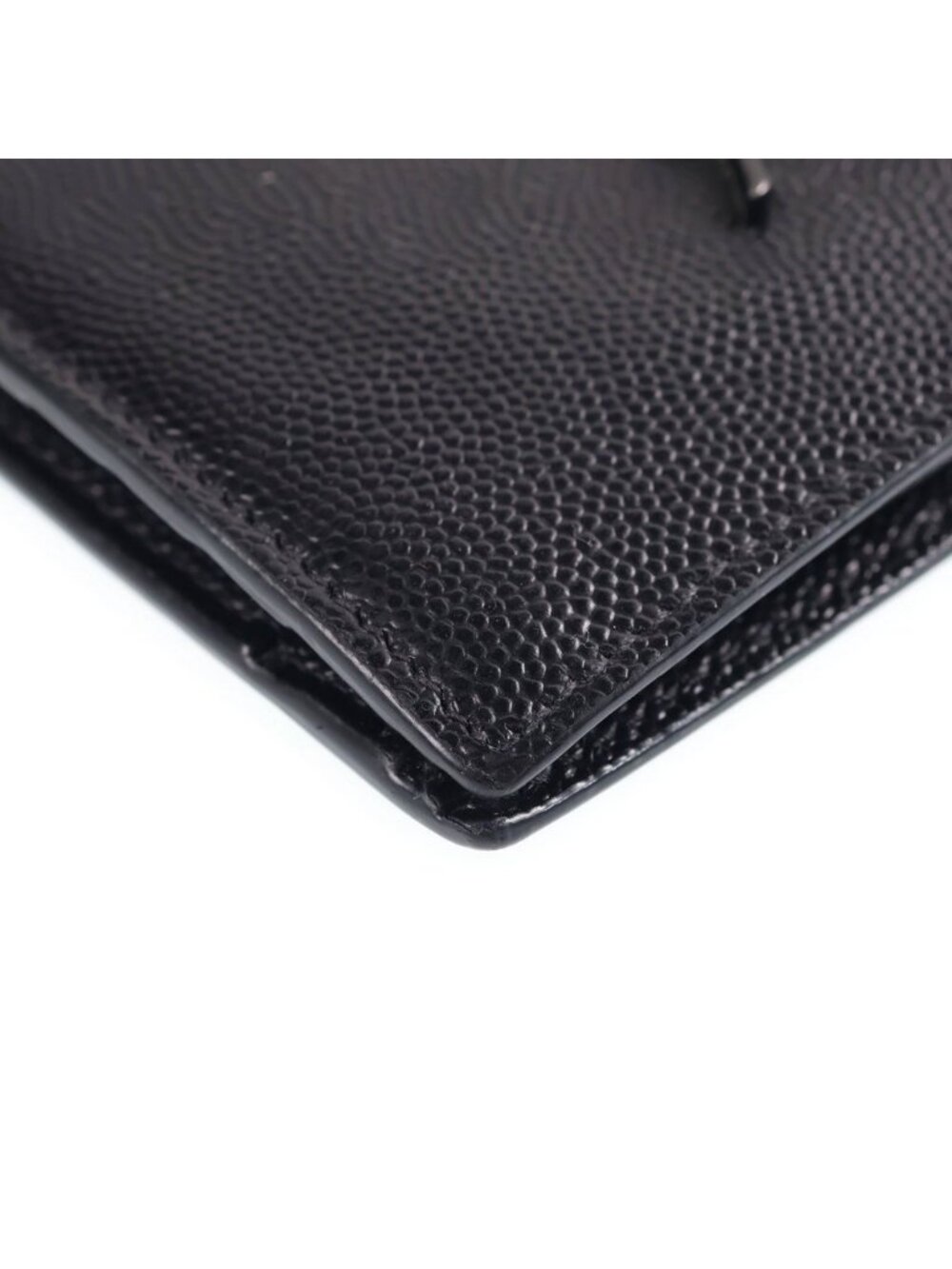 Saint Laurent Paris Logo Embossed Leather Bifold Black Wallet - Picture 4 of 6